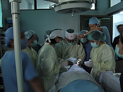 Dr. Levartovsky and the team during surgery 